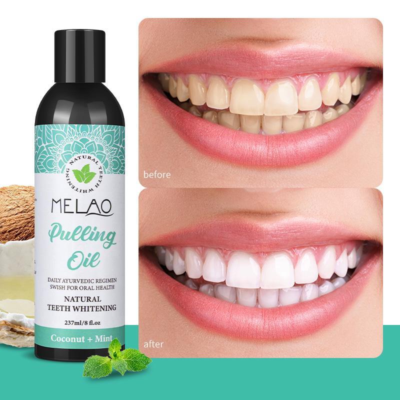 Coconut Oil Pulling with 7 Natural Essential Oils and Vitamin D, E, K2, Alcohol Free Mouthwash (Mickey D), Helps with Fresh Breath, Teeth Whitening, Gum Health (8 Fl. Oz) - 1 Pack concentrated oralhygieneproducts