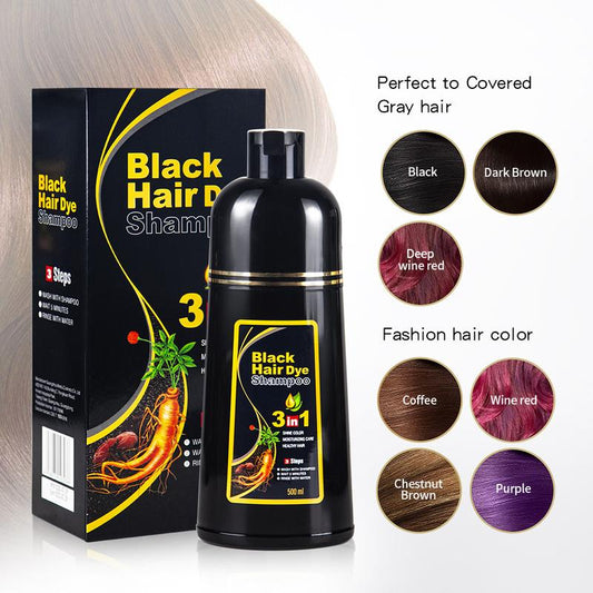 Hair Dye Shampoo-Black Hair Color Shampoo Instant 3 in 1 +99% Gray Hair Coverage - Herbal Ingredients - Multiple Colors Available