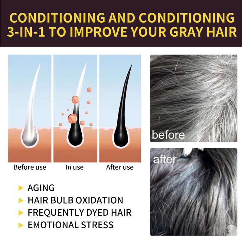 Hair Dye Shampoo-Black Hair Color Shampoo Instant 3 in 1 +99% Gray Hair Coverage - Herbal Ingredients - Multiple Colors Available