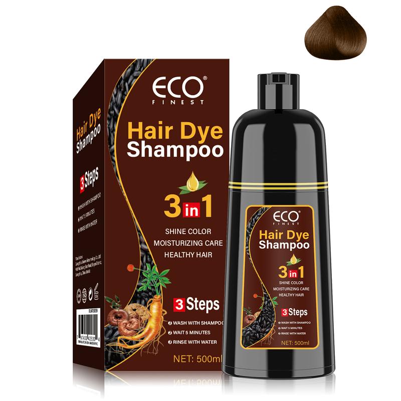 Hair Dye Shampoo - 3 in 1 Instant Hair Color Shampoo for Gary Hair - for Women & Men-100% Grey Coverage - Herbal Ingredients Hair Coloring Shampoo in Minutes 500ML/100ml