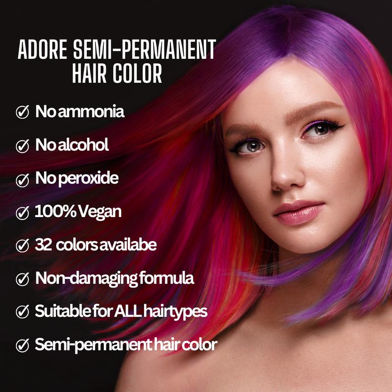 Adore Semi Permanent Hair Color - 100% Vegan and Cruelty Free Hair Dye 4 oz