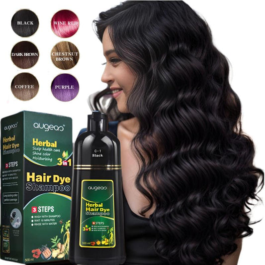 limited-time discount 17 oz Plant-Based Hair Color Shampoo for Any Hair Color, Instant Hair Color Shampoo, Naturally Long-lasting Color Shampoo for Men and Women Hair Dye Haircare Dark Brown Herbal Mild Moisturizing Nourishing Gentle moisturizer moisture