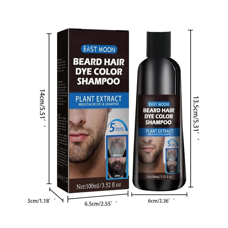 Beard Hair Dye Color Shampoo, Men's Beard Dry Care Black Agent, Hair Care Product for Men