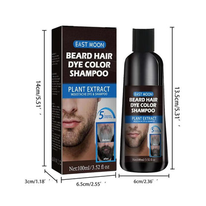 Beard Hair Dye Color Shampoo, Men's Beard Dry Care Black Agent, Hair Care Product for Men