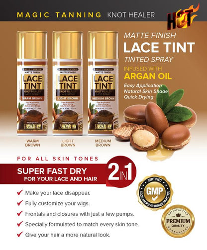 Touch Down Lace Tint Spray Knot Healer Matte Finish Waterproof 2.7oz