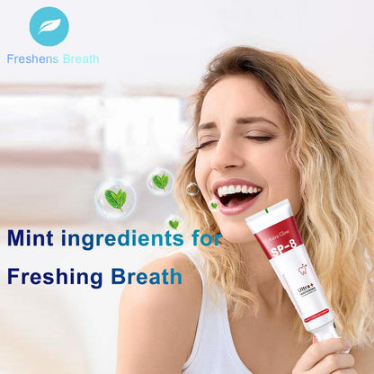 SP8 Probiotic Toothpaste: Improved Formula for Stain Removal, Yellow Teeth Prevention, and Fresh Breath