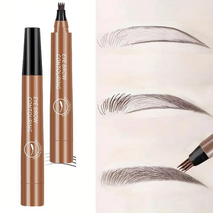 Four Prong Head Liquid Eyebrow Pencil, 1 Count 4 Tipped Precise Brow Pen, Long Lasting Easy Applying Eyebrow Pencil For Beginners