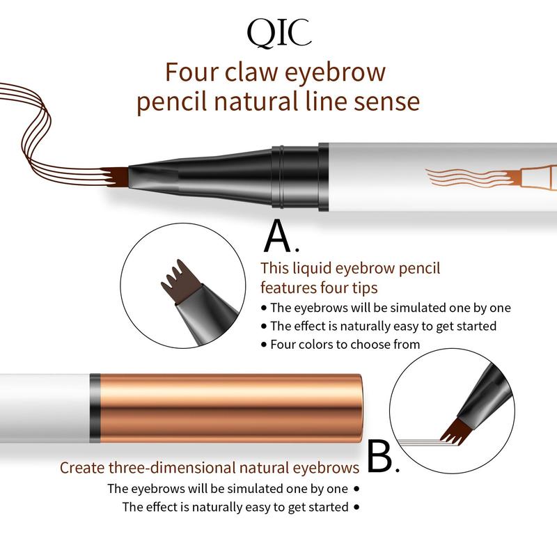 Long Lasting Eyebrow Pencil, 1 Count Liquid Eyebrow Pen, Waterproof Brow Pen with Micro-Fork Tip, Sweat Proof High Pigmented Brow Shading and Filling Pencil, Makeup Tool