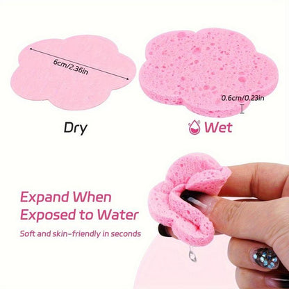 Flower Shaped Facial Sponge (20pcs/set), Facial Cleaning Sponge, Facial Skin Care Tool, Household Beauty & Facial Care Tool