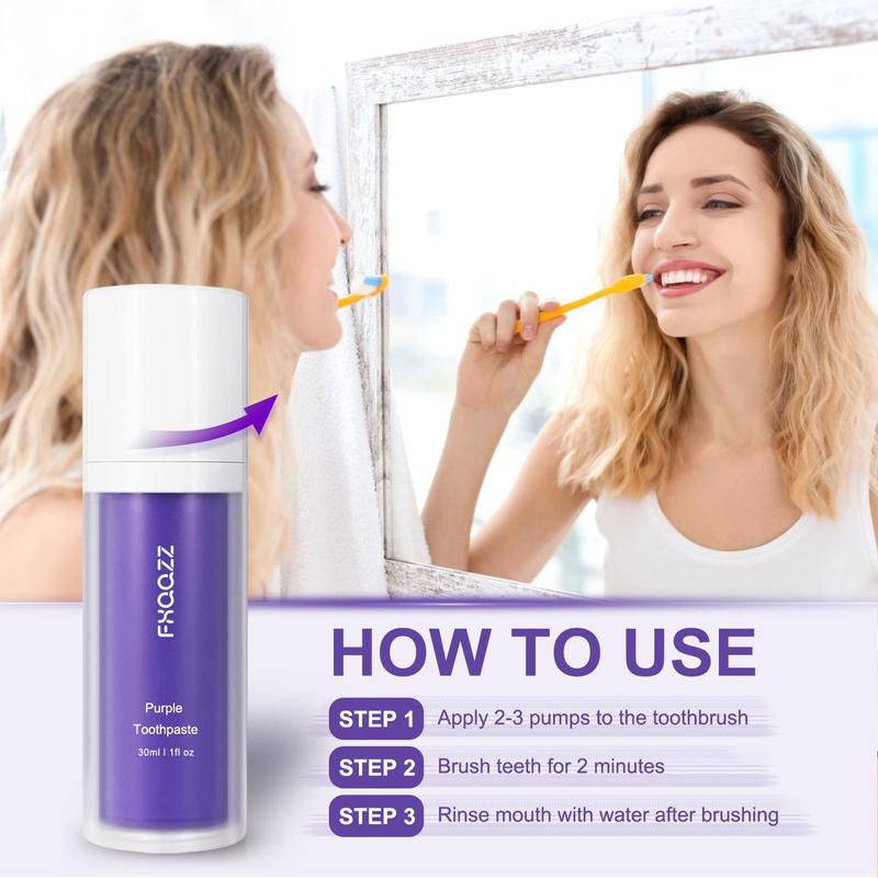 Purple Brightening Toothpaste, Deep Cleaning Toothpastes, Oral Care Products for Fresher Breath