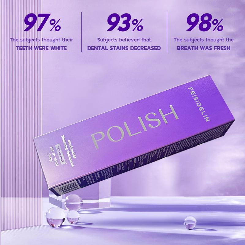 2 VALUEPACK Toothpaste[FEISIDELIN]Niacinamide Whitening Toothpaste  Enhanced Whitening Toothpaste for Fresh Breath, Deep Cleaning, and Stain Removal at Home and Travel, with Teeth Polishing for Reduced Tooth Wear and Gentle Sensation. Oral Cleansing