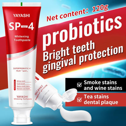 Delivery 1 days,SP-4 Toothpaste Fresh Breath Toothpaste,SP-4 Probiotics Whitening Toothpaste, Promotes Healthy Teeth and Gums, Prevents Tartar, Whitens Teeth (1pcs-120g)