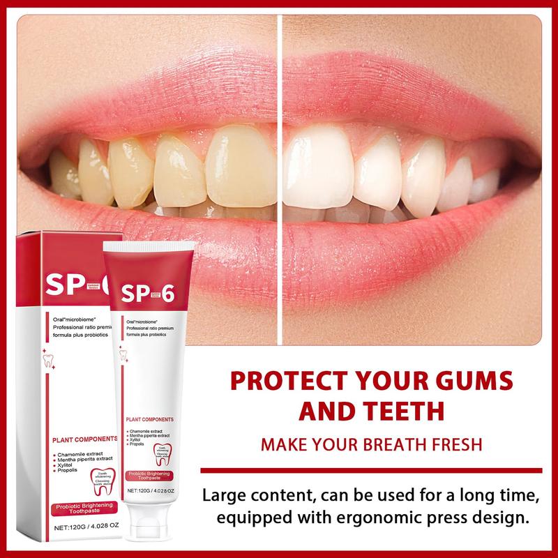 Sp-6 Ultra Whitening, Sp 6 Toothpaste, Ultra Whitening Toothpaste Sp - 6, Probiotic Brightening Toothpaste, Deep Cleaning Care Toothpaste