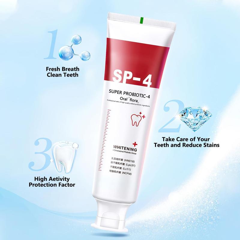 Sp-4 Toothpaste, Sp-4 Probiotic Toothpaste Brightens, Fresh Breath Toothpaste & Removes stains Toothpaste