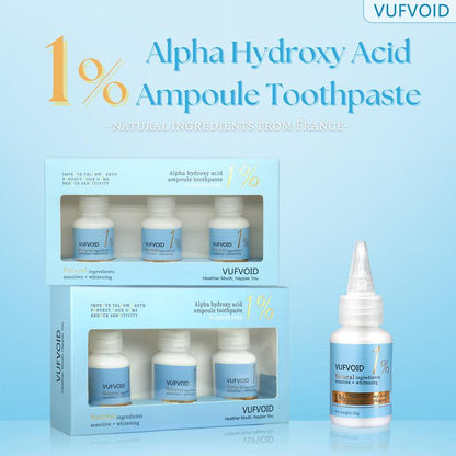 VUFVOID Alpha Hydroxy Acid Ampoule Toothpaste, 3 Tubes, Fluoride Free, Teeth Brightening, Stains Removal, Gum Protection, Sensitivity Repair, Teeth Remineralization, Oral Health Management