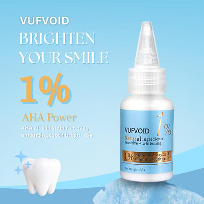 VUFVOID Alpha Hydroxy Acid Ampoule Toothpaste, 3 Tubes, Fluoride Free, Teeth Brightening, Stains Removal, Gum Protection, Sensitivity Repair, Teeth Remineralization, Oral Health Management