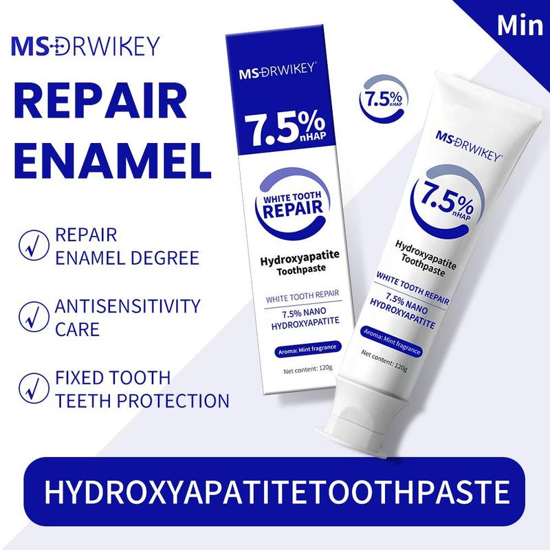 MSDRWIKEY Fluoride Free Toothpaste - Nano Hydroxyapatite, Remineralizing, Sensitive Teeth, Whitening - Dentist Recommended for Adult & Kids Oral Care