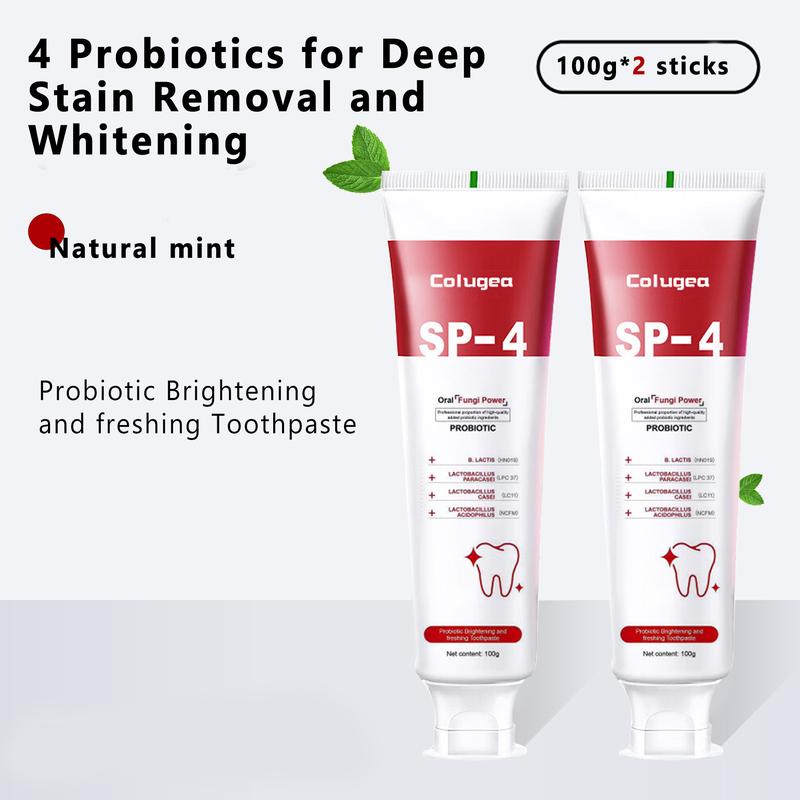 SP4-Probiotic Enhanced Teeth Whitening Toothpaste - Gentle on Gums, Removes Stains & Prevents Sensitivity - 100g (3.5274oz)