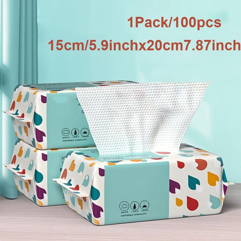 Disposable Face Towel, 100pcs/pack Soft Multi-purpose Makeup Remover Disposable Face Towel, Disposable Face Cleaning Towel for Home Outdoor Travel