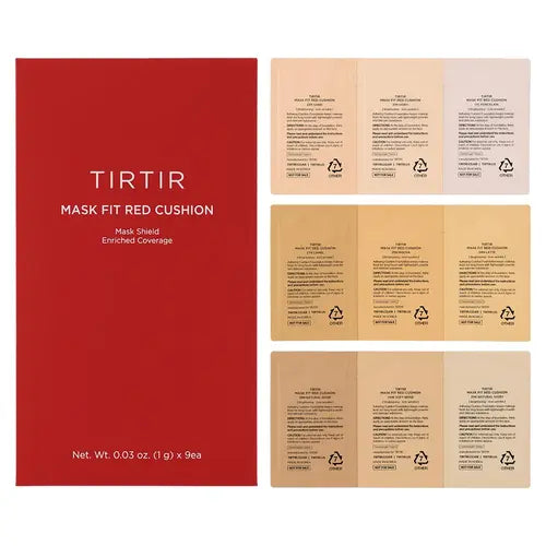 TIRTIR Mask Fit Red Cushion Foundation | Japan's No.1 Choice for Glass skin, Long-Lasting, Lightweight, Buildable Coverage, Semi-Matte (Trial Kit) Concealer Makeup Blend Flawless Smooth