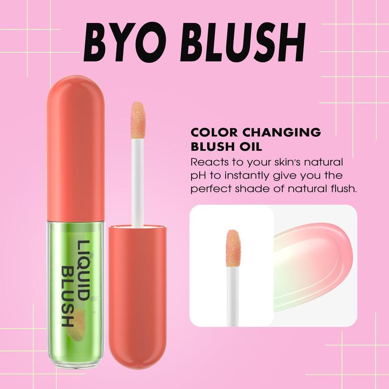 Liquid Blush, 1 Count Color Changing Blush Oil, Smudge-proof Blush Liquid Stick, Natural Look Blush for Daily Makeup, Blend to Create Natural and Vibrant Makeup