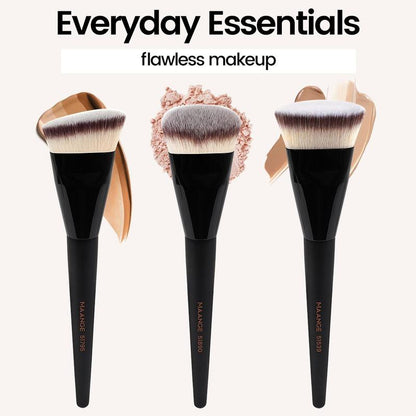 Makeup Brush Set with Case, Including Flat Foundation Brush, Finger Foundation Brush, Blush Brush, Loose Powder Brush, Skin-friendly Makeup Tools