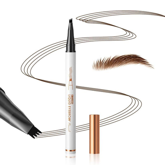 Eyebrow Pencil - Microblading Waterproof Smudgeproof Eyebrow Pen, Long-Lasting Create Natural Eyebrow Hair Stays on All Day, Liquid Brow Pencil With 4 Micro-Fork Tip