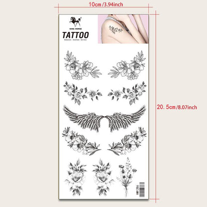 Long Lasting Temporary Tattoos (1 Piece), Flower Pattern Tattoo Stickers For Party Makeup Show