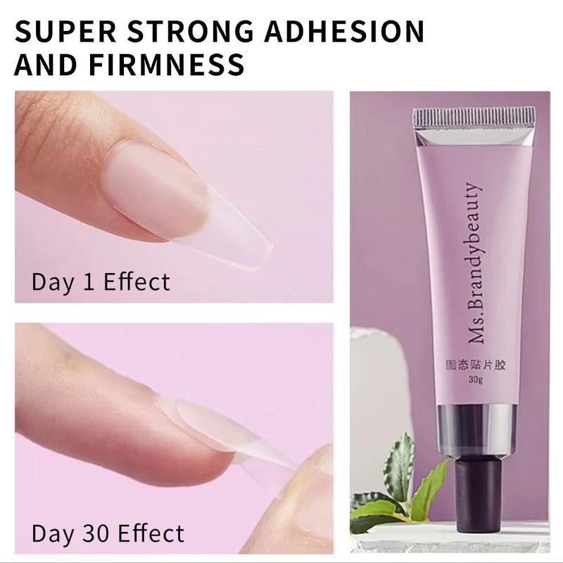 30ml Wear Nail Solid Patch Nail Glue Strong And Long-lasting Hose Nail Gel Safe And No Side Effects UV Lamp Nail Gel (Complimentary UV Lamp + Nail Tool Set) Manicure Nail Art  Nail Polish Nail Care Polish Gentle Pack Cutics Cosmetic