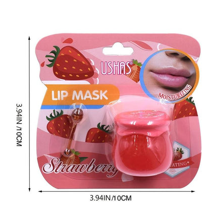 Strawberry Flavored Moisturizing Lip Mask with Stick, Sleep Overnight Hydrating Lip Mask for Lip Care, Smooths Dry Cracks Skin and Lip Wrinkles, Lip Care Products, Skin Care Products for Women Girls, Trending Products, Summer Gift