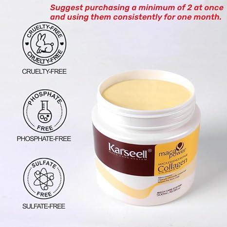 Karseell Collagen Hair Care Deep Repair Arginine Oil Collagen Hair Mask essence, suitable for all types of hair 16.90 oz 500ml