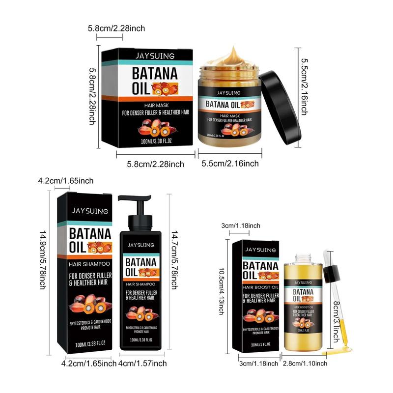 Batana Oil Set, Including Shampoo & Hair Mask & Hair Oil, Hair Care & Styling Product for Men & Women, Spa Water