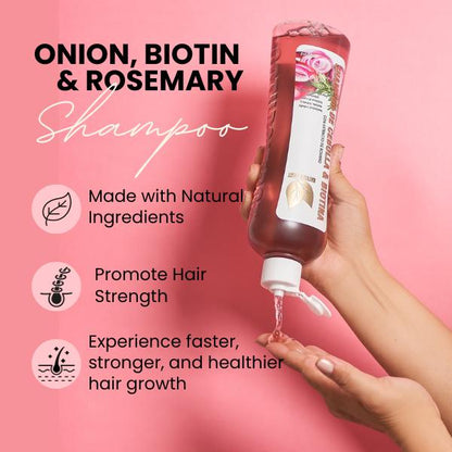 Natural Sant Onion, Biotin and Rosemary Shampoo for Hair Growth, Natural extracts Haircare Moisturizer Shampoo, Cleanser Moisturizing Repair Cleansing