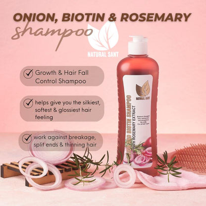 Natural Sant Onion, Biotin and Rosemary Shampoo for Hair Growth, Natural extracts Haircare Moisturizer Shampoo, Cleanser Moisturizing Repair Cleansing