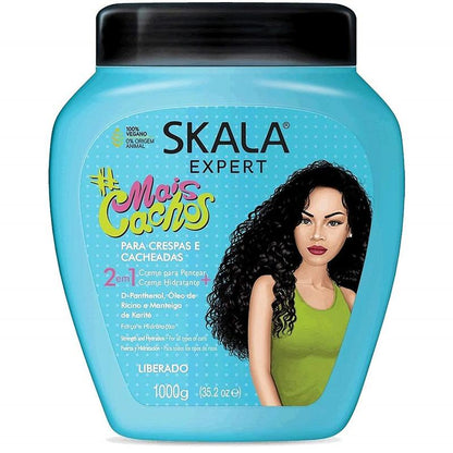 SKALA Hair Care Set: Expert Mais Cachos 2-in-1 Conditioning Treatment Cream + Brasil Passion Fruit & Pataua Oil - Nourish, Strengthen, and Transform Your Hair - Each Bottle 1000g/1kg-35.27 Oz (Pack of 2) 100% VEGAN Conditioner Comfort Haircare