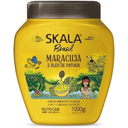 SKALA Hair Care Set: Expert Mais Cachos 2-in-1 Conditioning Treatment Cream + Brasil Passion Fruit & Pataua Oil - Nourish, Strengthen, and Transform Your Hair - Each Bottle 1000g/1kg-35.27 Oz (Pack of 2) 100% VEGAN Conditioner Comfort Haircare