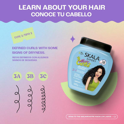 SKALA Hair Care Set: Expert Mais Cachos 2-in-1 Conditioning Treatment Cream + Brasil Passion Fruit & Pataua Oil - Nourish, Strengthen, and Transform Your Hair - Each Bottle 1000g/1kg-35.27 Oz (Pack of 2) 100% VEGAN Conditioner Comfort Haircare