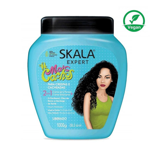 2 in 1 SKALA for Curly Hair or Super Curly Conditioning Treatment Cream for Hair Type 3ABC. Great for hair growth, strength and repair. Gives your glow and volume. 100% Vegan Hydrate Haircare