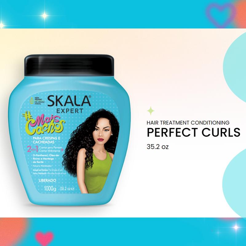 SKALA Hair Type 3ABC - For Curly or Super Curly, Frizzy and Transition Hair - 2 in 1 Conditioning Treatment Cream, provides Glow, Strength and Extra Repair, giving Hair the  perfect Volume - Net 35.27 Oz (Pack of 1)  100% VEGAN Conditioner Haircare