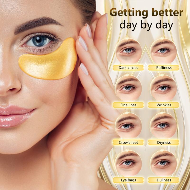 ZMbeauty 24k Gold Under Eye Patch 6 Effects Eye Masks & Forehead & Laugh Strips to Repair Under Eye, Forehead & Laugh Line Wrinkles, Nighttime Use