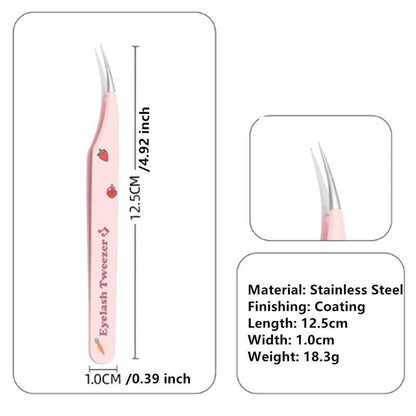 Cartoon Design Lash Tweezers, 7 Counts Professional False Eyelashes Applicator Tool, Lightweight Eyelash Extension Tool, Makeup Tool, Lashes Clusters