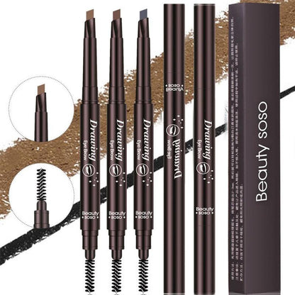 2 In 1 Double Headed Eyebrow Pencil, Waterproof Eyebrow Pencil with Eyebrow Brush, Smudge Proof Brow Shading and Filling Pencil