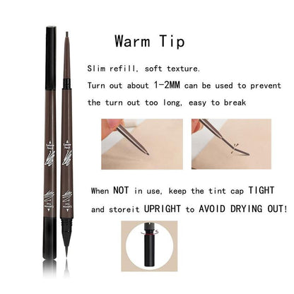 2 in 1 Double-ended Eyebrow Pencil, 1 Count 1.5mm Minuteness Eyebrow Pencil, Waterproof 24 Hours Long-lasting Eyebrow Pencil