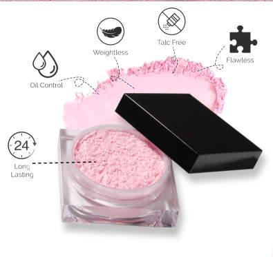 Light pink loose translucent setting powder