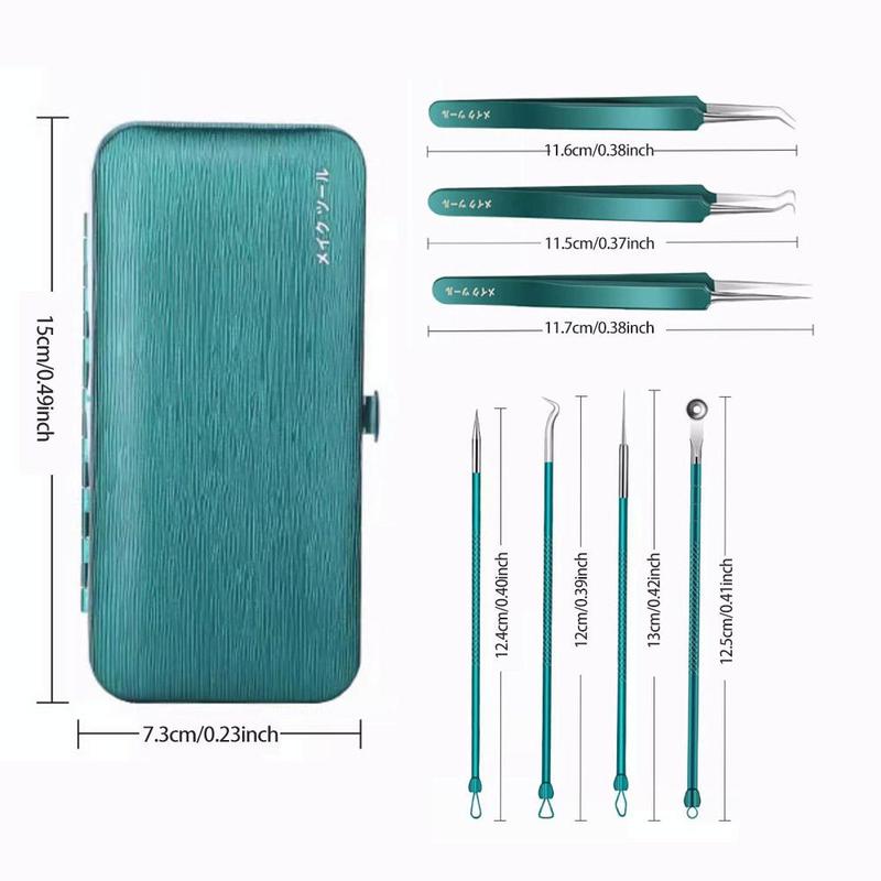 7/5pcs Blackhead Remover Kit With Storage Case, Blackhead Extractor Tool, Professional Comedo Pimple Blemish Remover Skin Care Tools For Women & Men