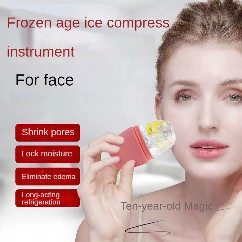 Portable Ice Face Roller, Facial Contour Massager for Naturally Conditioning, Facial Mold Cube Ice Rollers for Face & Eye Puffiness Relief, Ice Mold Ice Compress Skin Care Tool for Women