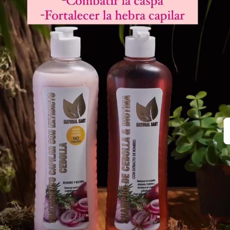 Shampoo y tratamiento de cebolla, romero y biotina Organic Silicone Free