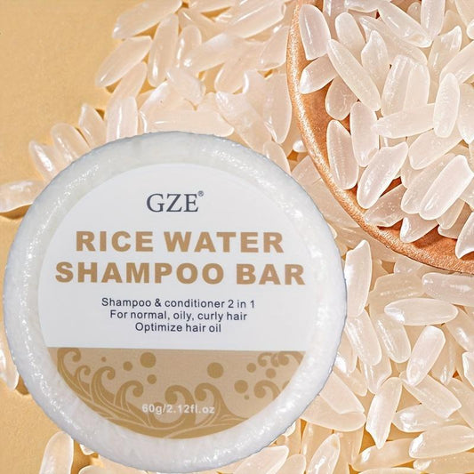 Moisturizing Hair Rice Water Shampoo Bar Soap, Handcrafted Rice Water Soap for Dry Hair Moisturizing, Hair Treatment Product For Men & Women, Summer Gift