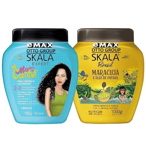 2 Pack SKALA Hair Care Set: Expert Mais Cachos 2-in-1 Conditioning Treatment Cream + Brasil Passion Fruit & Pataua Oil - Nourish, Strengthen, and Transform Your Hair - Each Bottle 1000g/1kg - 35.27 Oz Conditioner Haircare