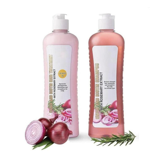 Onion Biotin and Rosemary Shampoo and Treatment Set, All Hair Types Conditioner Hair Care, Thinning Hair, Silicone Free Shampoo and Treatment for All Hair Types Conditioner Hair Care Haircare Comfort Cleansing Cleanser